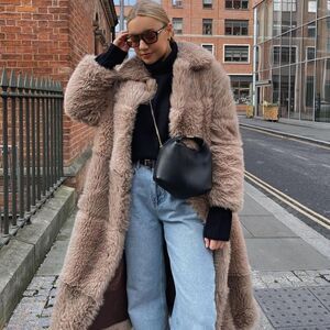 Mango Iconic Faux Fur Coat New